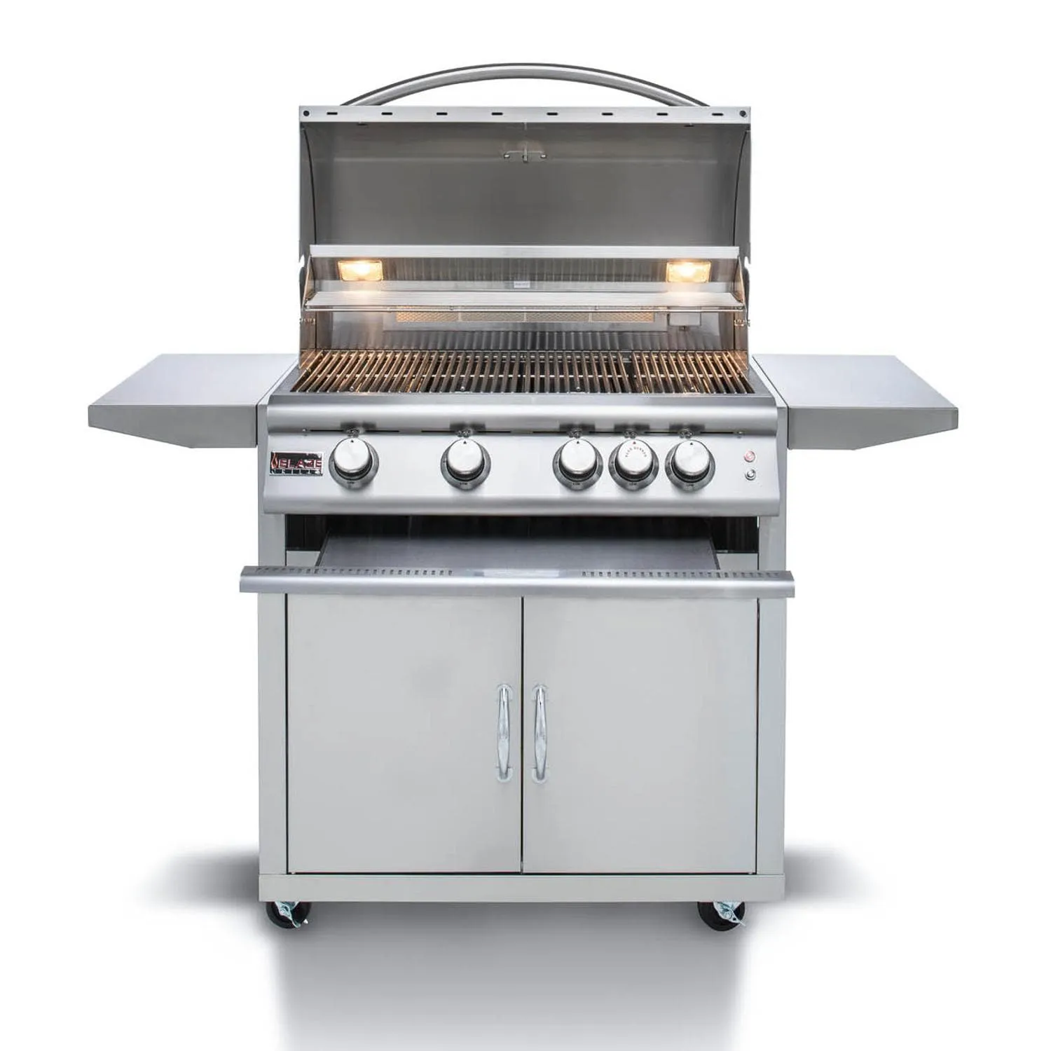 Blaze Premium LTE Marine Grade 32-Inch 4-Burner Freestanding Liquid Propane Grill With Rear Infrared Burner & Grill Lights