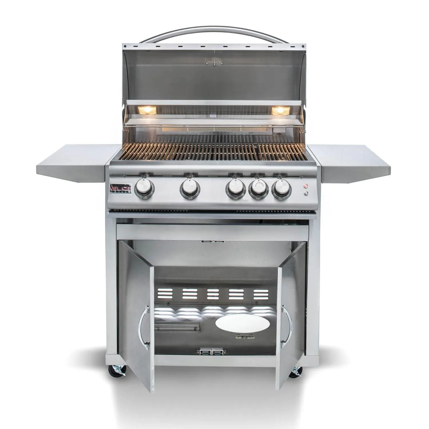 Blaze Premium LTE Marine Grade 32-Inch 4-Burner Freestanding Liquid Propane Grill With Rear Infrared Burner & Grill Lights