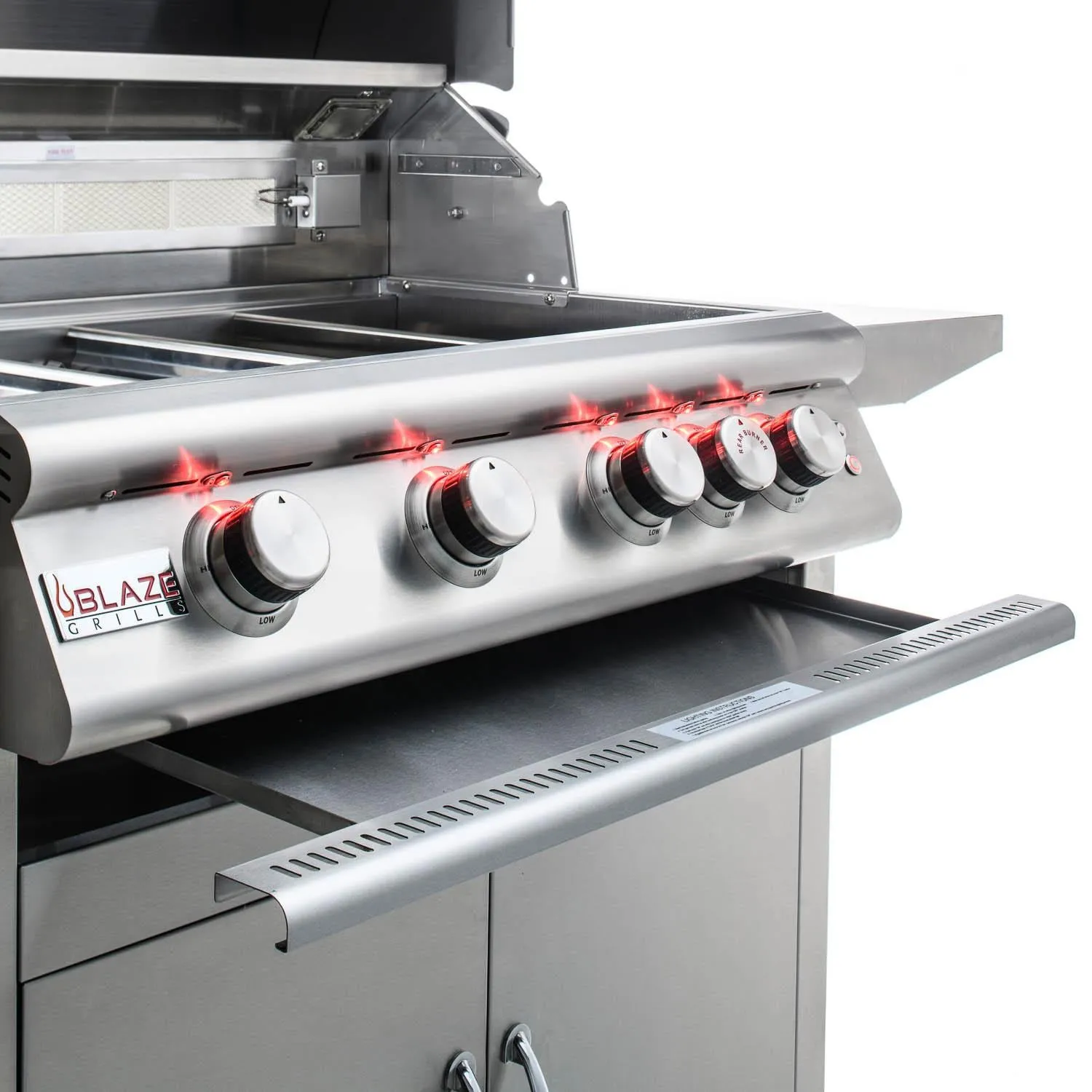 Blaze Premium LTE Marine Grade 32-Inch 4-Burner Freestanding Liquid Propane Grill With Rear Infrared Burner & Grill Lights