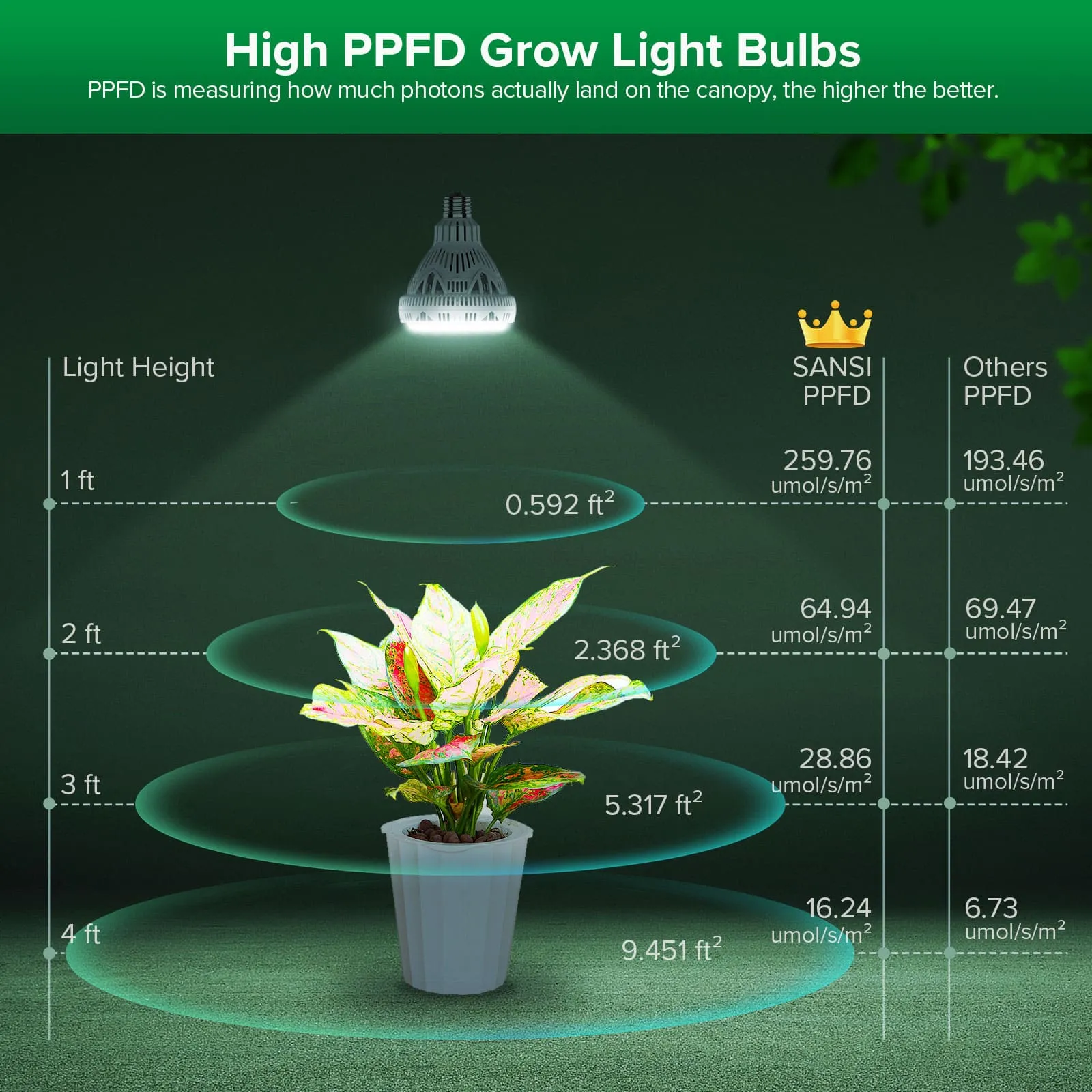 BR30 30W LED Grow Light Bulb With Remote Control (US ONLY)