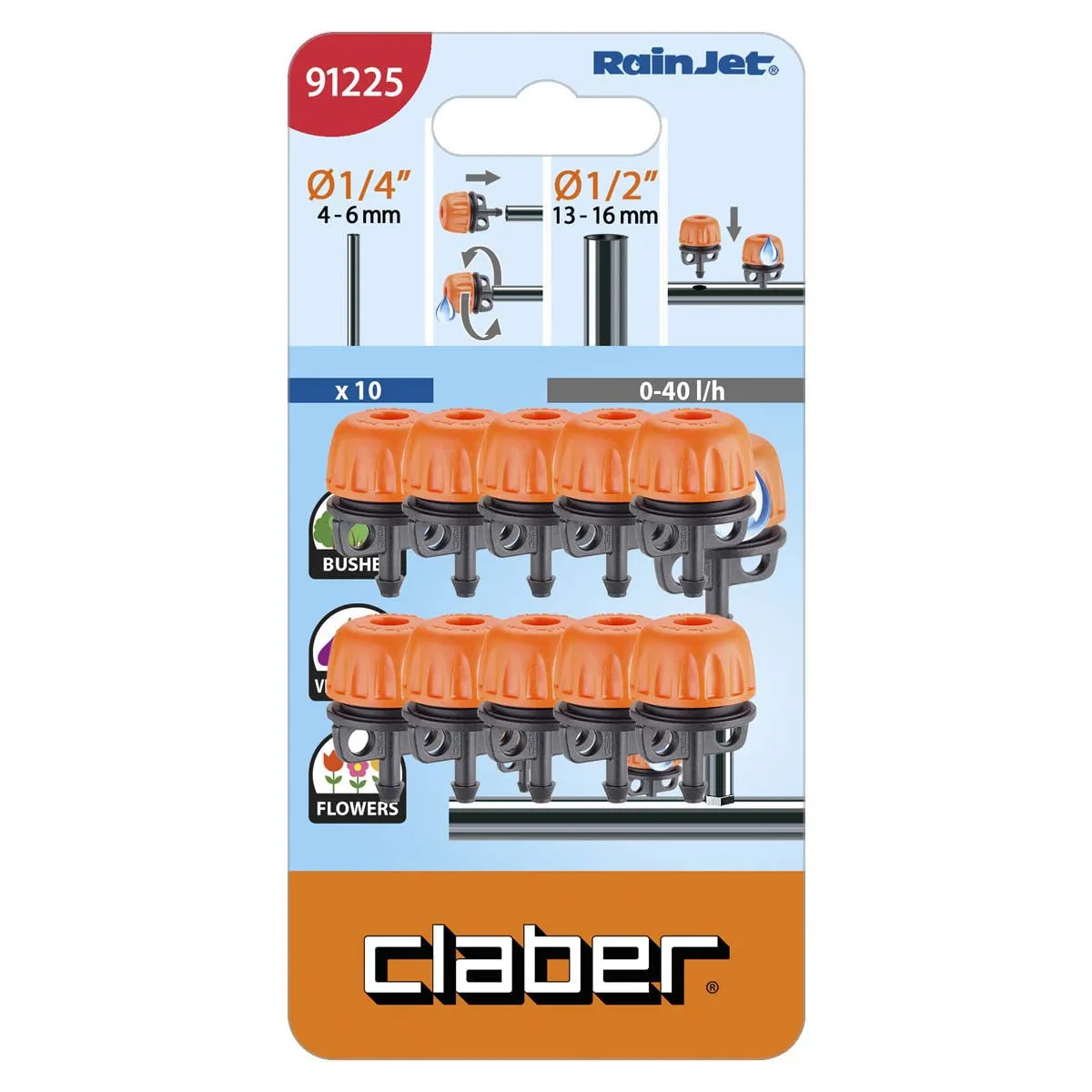 Claber Accessory Rainjet Drop Sprinklers (Pack of 10) - 91225