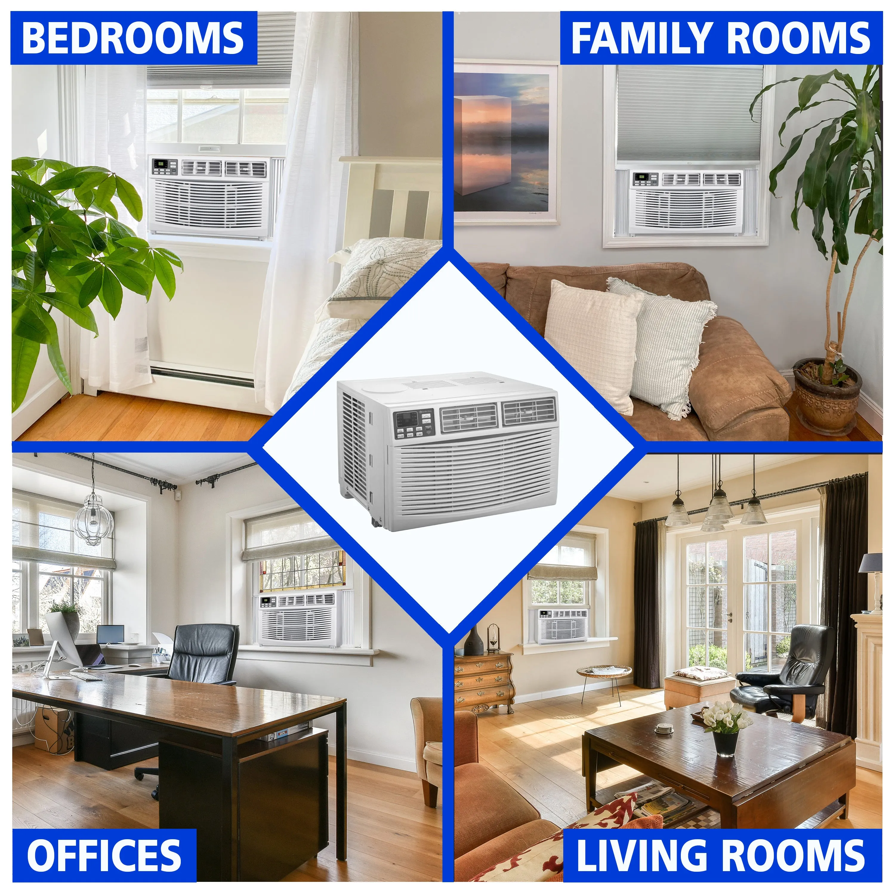 Comfort Zone 8,000-BTU Window-Mounted Smart Wi-Fi Room Air Conditioner with Remote Control