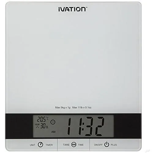 Digital Kitchen Scale W/Timer, Clock