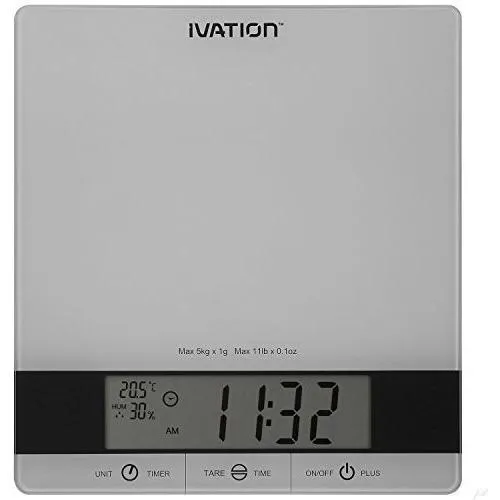 Digital Kitchen Scale W/Timer, Clock