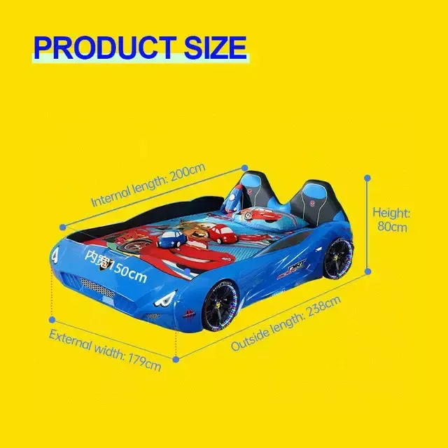 Double Race Car Bed With Built in Story Telling