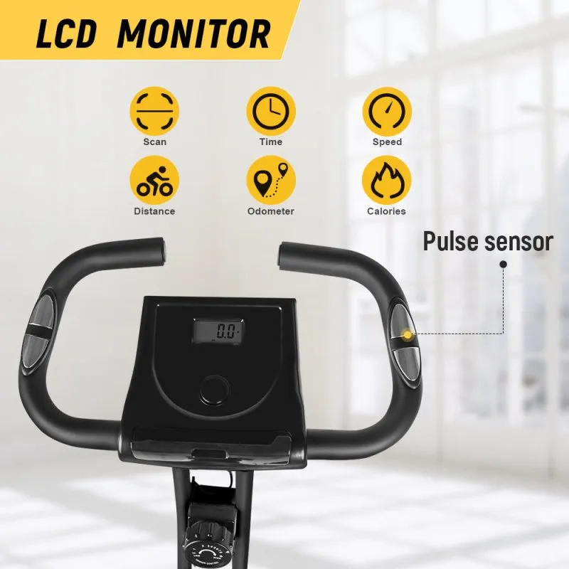 Exercise Bikes Fitness Bike Trainer LCD Display Pulse Sensor
