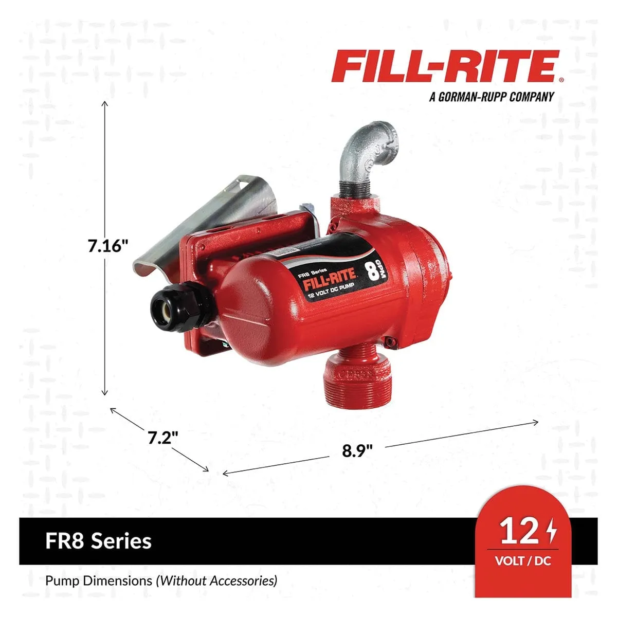 Fill-Rite 12V DC 8 GPM Fuel Transfer Pump with Nozzle