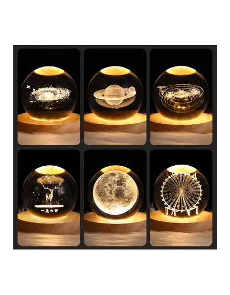 Galaxy Crystal Ball Table LED Night Light - Illuminate Your Space with Celestial Beauty.