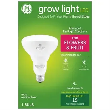 GE Lighting Grow Light Advanced Red Spectrum LED BR30, 9W