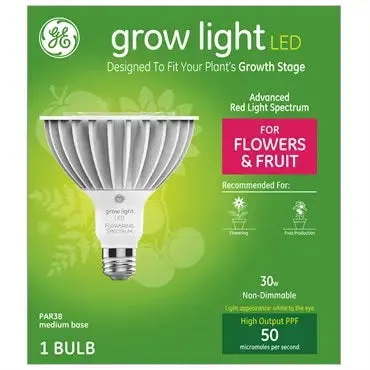 GE Lighting Grow Light Advanced Red Spectrum LED PAR38, 30W