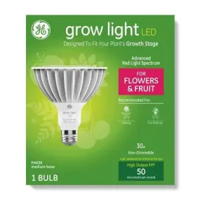 GE PAR38 Grow Light with Advanced Red Spectrum Flowers & Fruits LED Light Bulb Clear