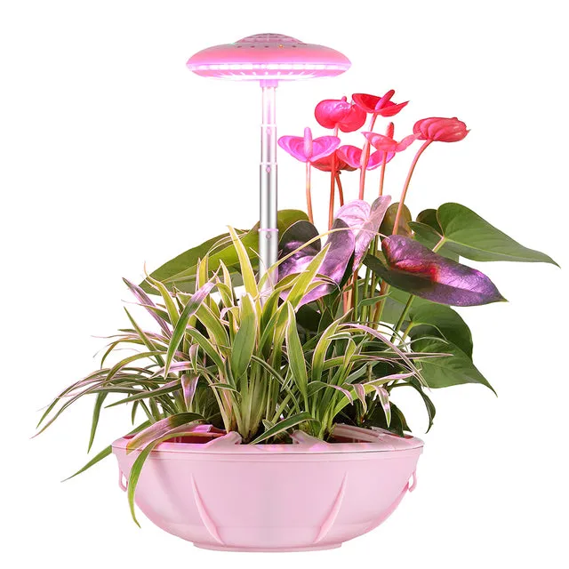 Gen 3 UFO Flower Pot Greenhouse Grow Starter Kit Self Watering Indoor Planter Hydroponic Herb Garden 16W New LED Growth Light with Stand