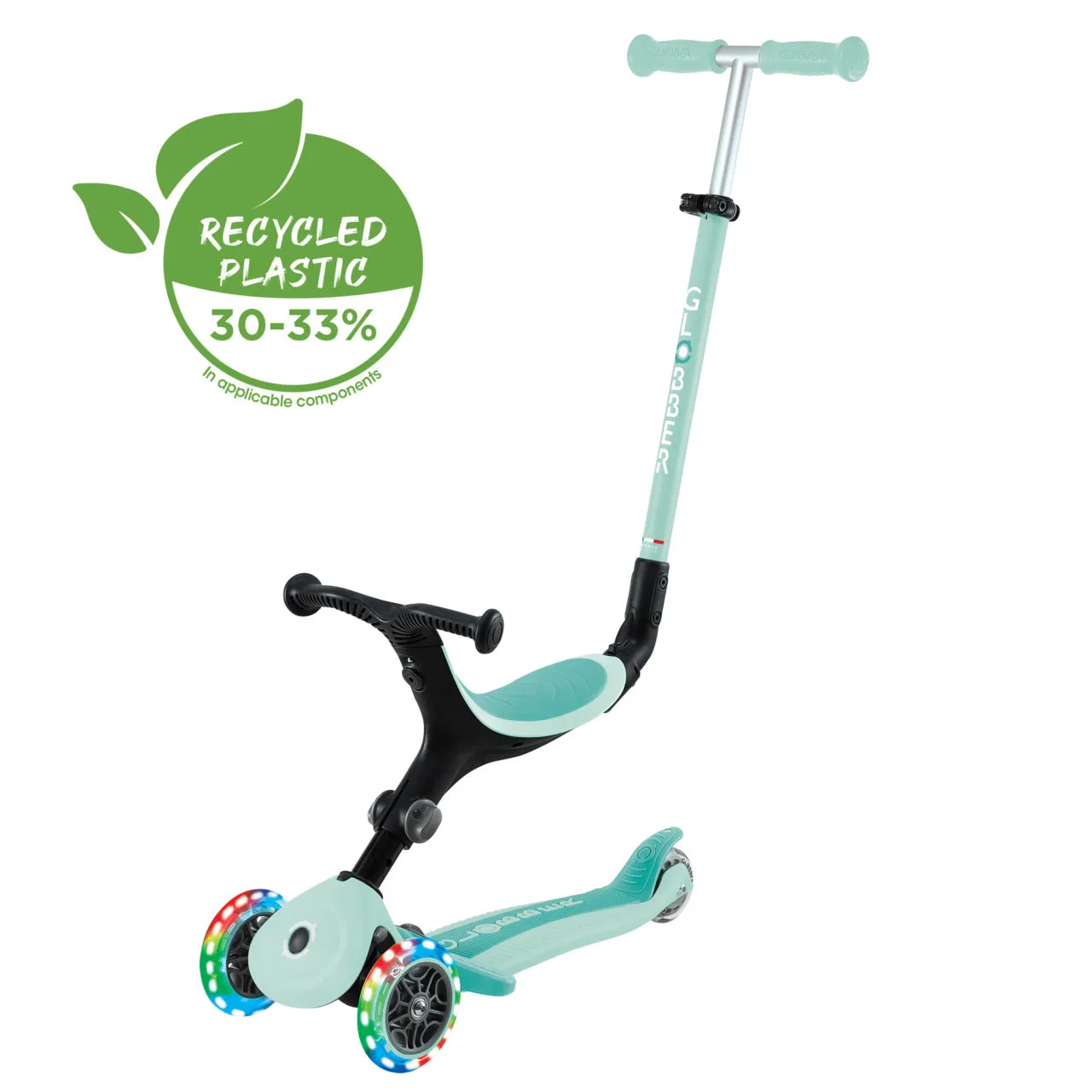 Globber Go Up Active Lights - Mint/Dark Mint