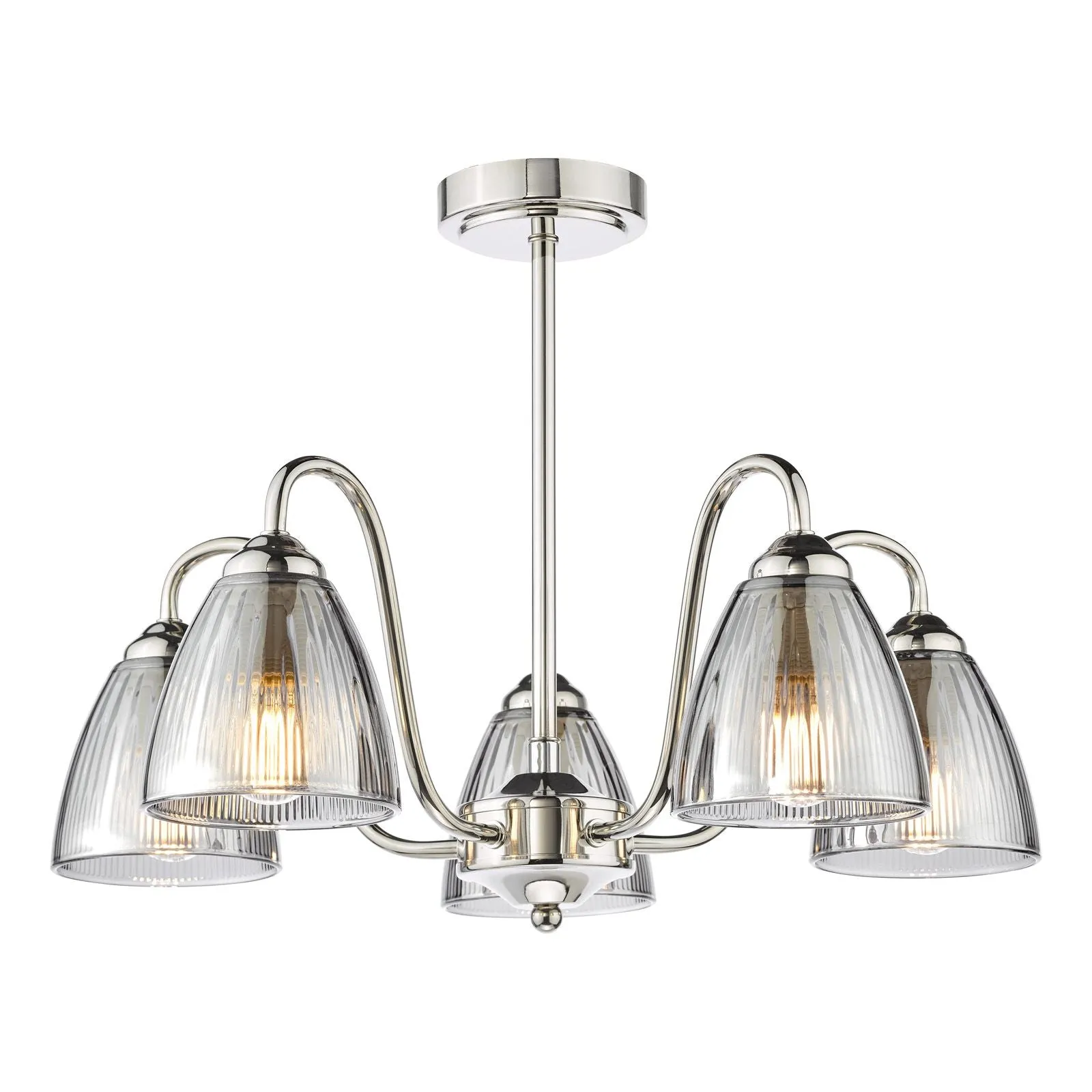 Glynis 5 Light Chandelier Polished Nikel