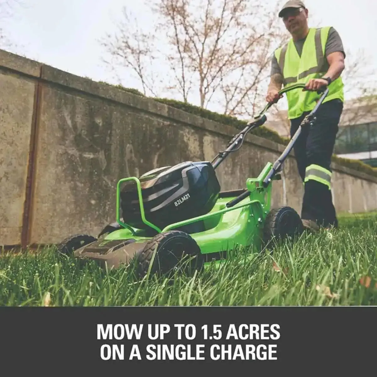 Greenworks 21" Brushless Push Mower with 5AH Battery & 8A Dual Port Charger