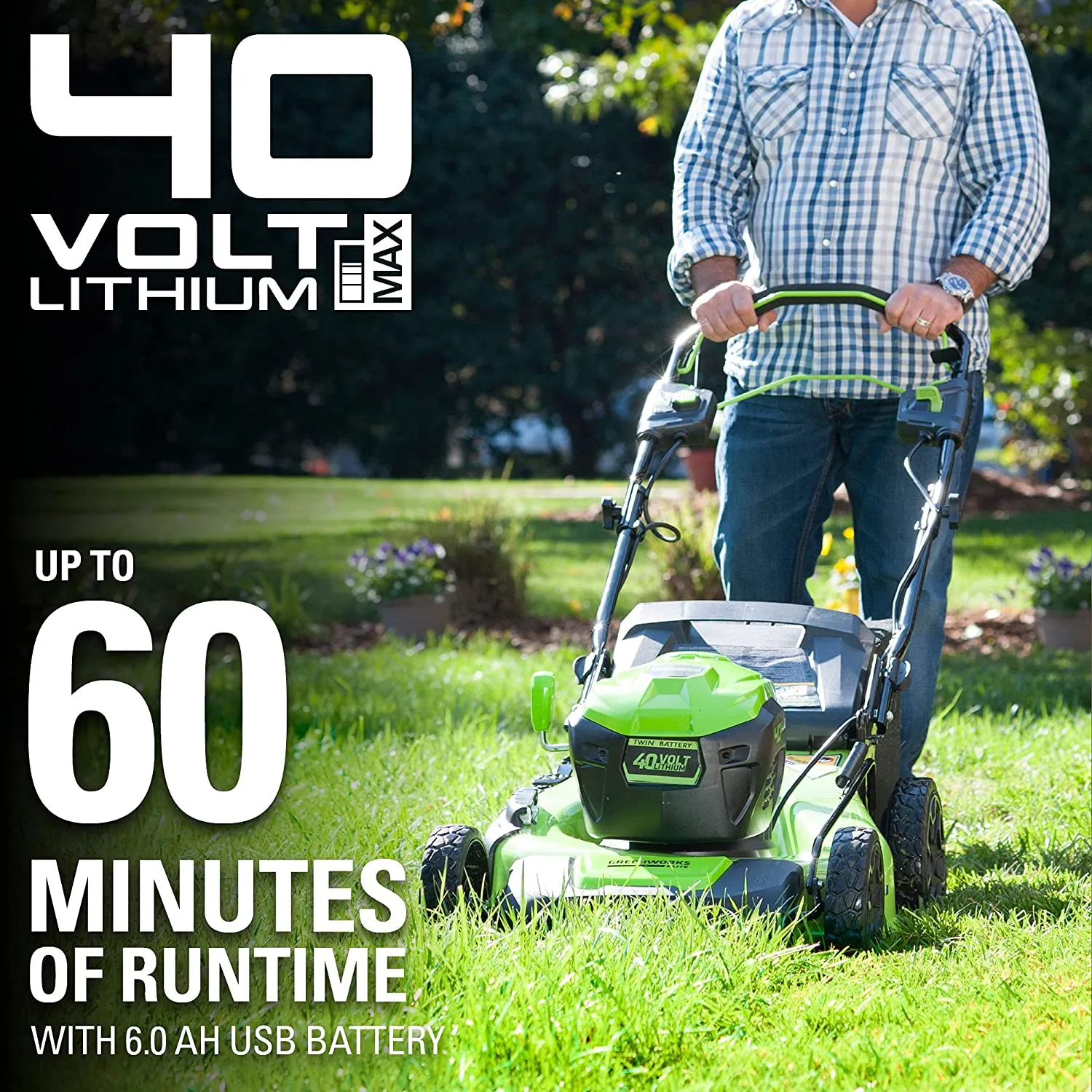 Greenworks 40V 6.0Ah 21" BL Mower with Battery