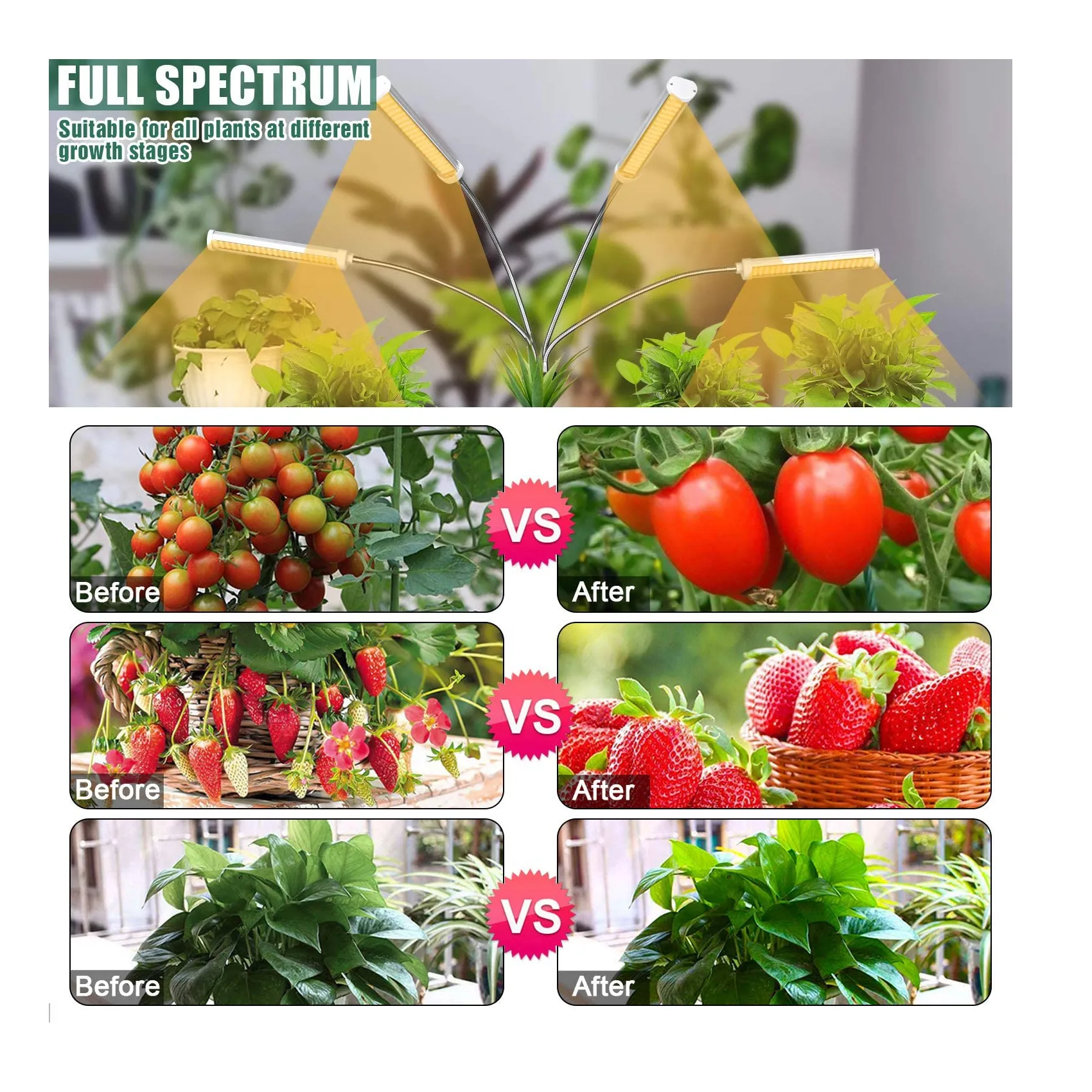 Grow Lights for Indoor Plants Lxyoug | Full Spectrum with 60" Extendable Tripod Stand | 420 LEDs