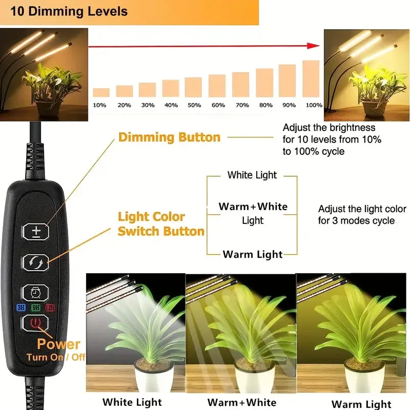 Grow Lights for Seed Starting Auto ON & Off Full Spectrum LED Plant Lights with Timer