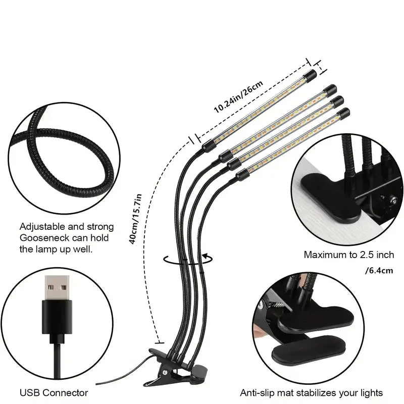 Grow Lights for Seed Starting Auto ON & Off Full Spectrum LED Plant Lights with Timer