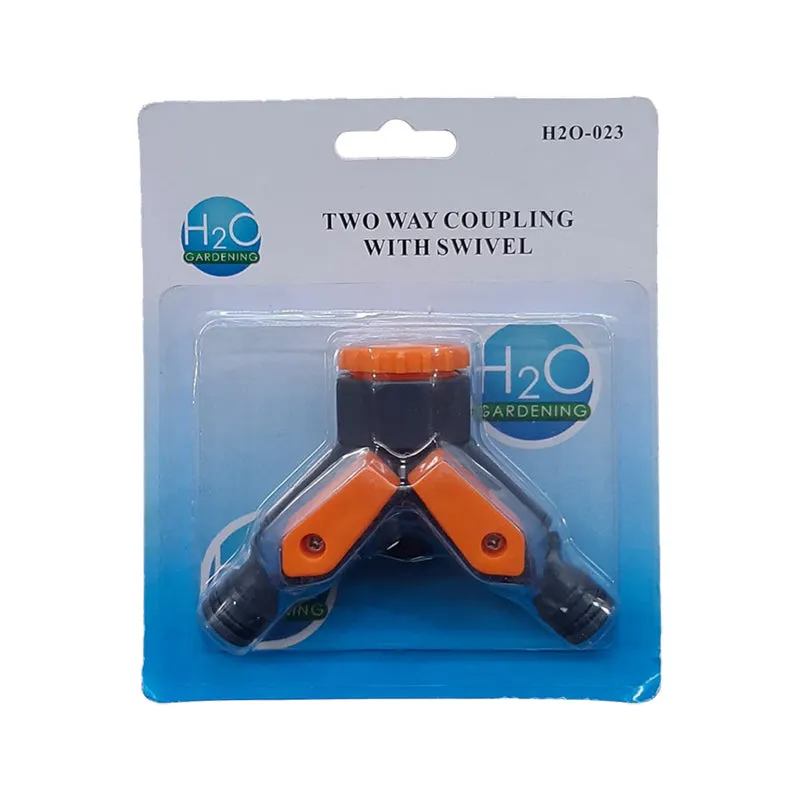 H20 Garden Tap Coupling 2 Way Split Water Flow Swivel