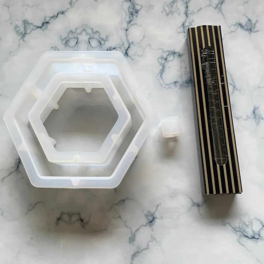 Hexagon Planter Resin Mould With Tube