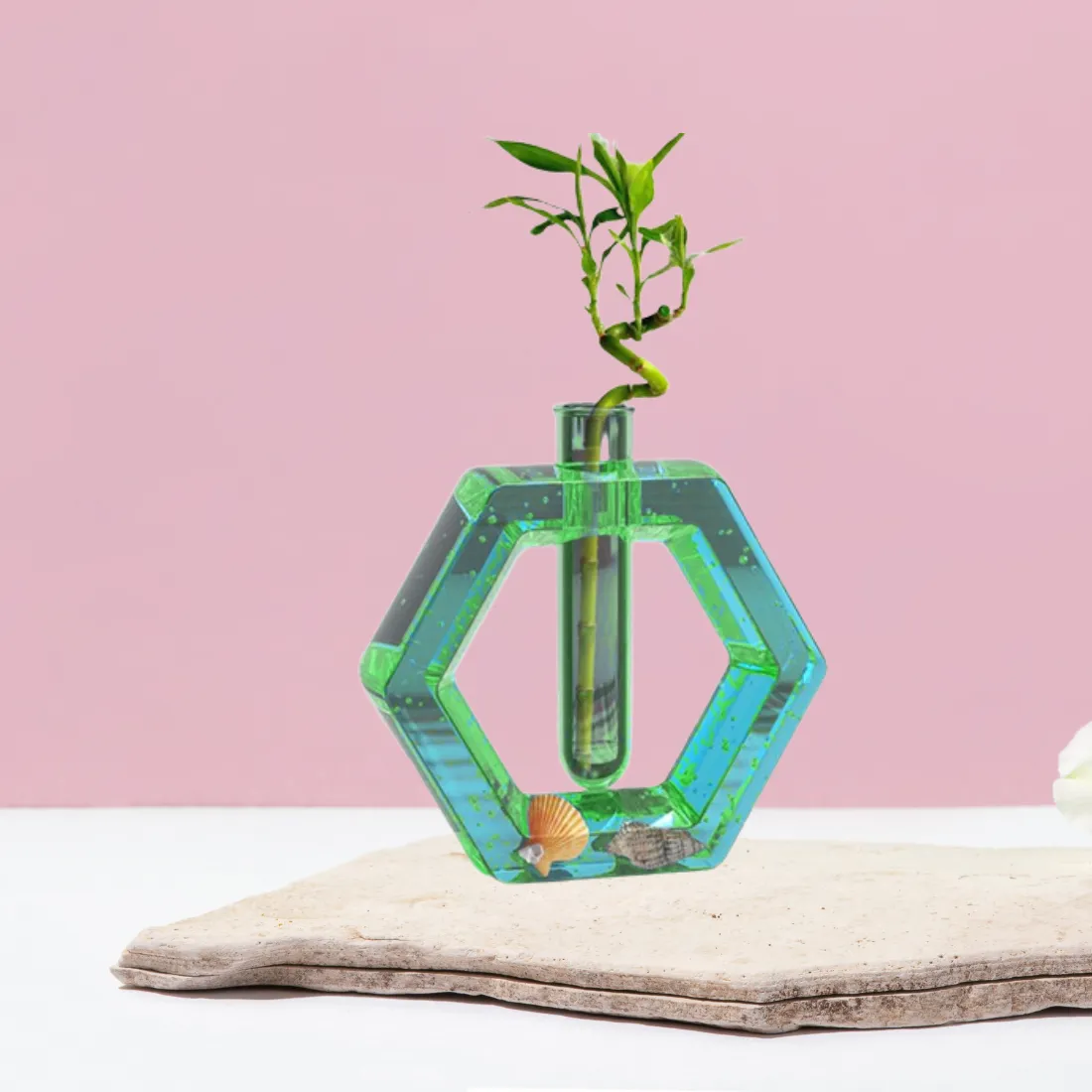Hexagon Planter Resin Mould With Tube