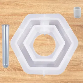 Hexagon Planter Resin Mould With Tube