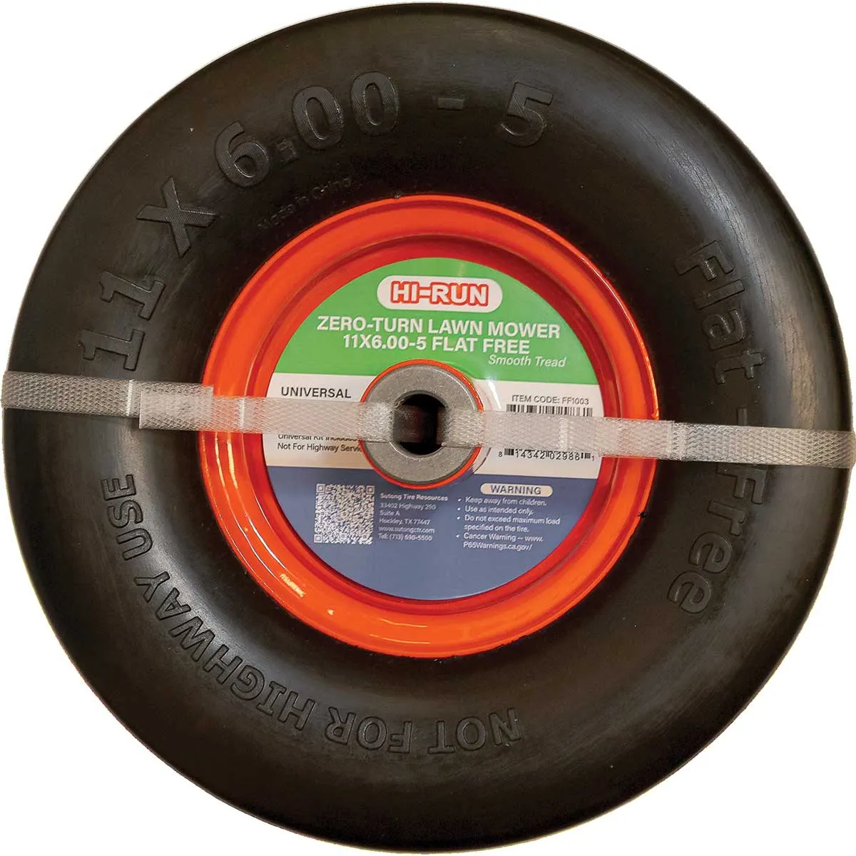 Hi-Run Smooth Flat Free Mower Tire Wheel Assemblies