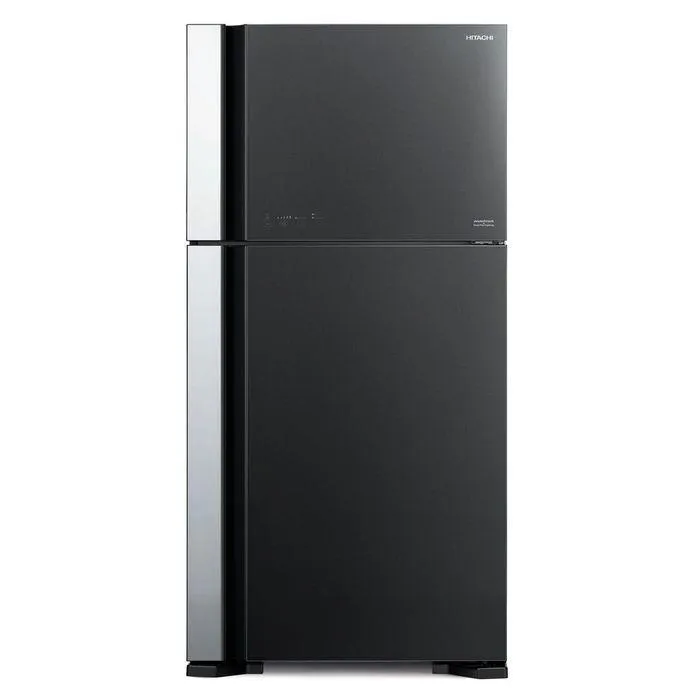 Hitachi R-VG660P7M-1 GGR Fridge 2 Doors G565L Inverter Glass Series Glass Grey