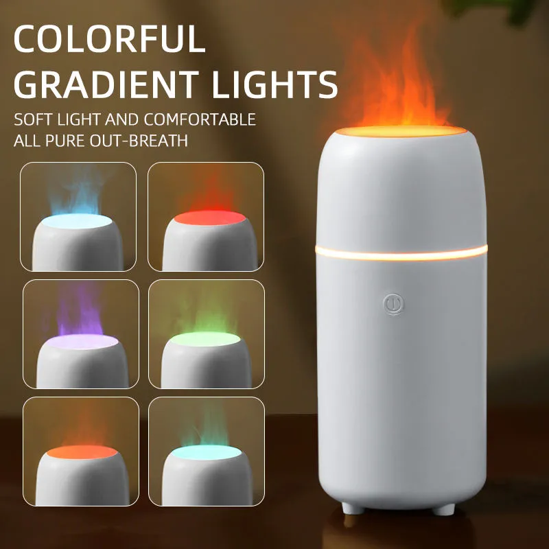 HIVAGI® 3D Flame Humidifier Ultrasonic Nebulizer - Aroma Diffuser with Color Changing LED Lights - Ideal for Home, Gym, Yoga.