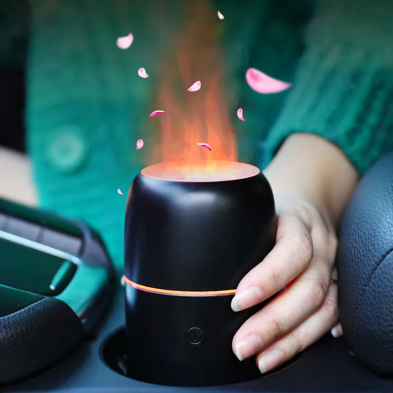 HIVAGI® 3D Flame Humidifier Ultrasonic Nebulizer - Aroma Diffuser with Color Changing LED Lights - Ideal for Home, Gym, Yoga.