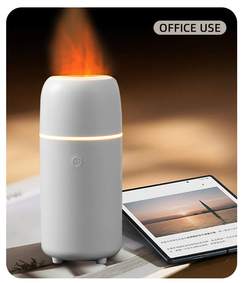 HIVAGI® 3D Flame Humidifier Ultrasonic Nebulizer - Aroma Diffuser with Color Changing LED Lights - Ideal for Home, Gym, Yoga.