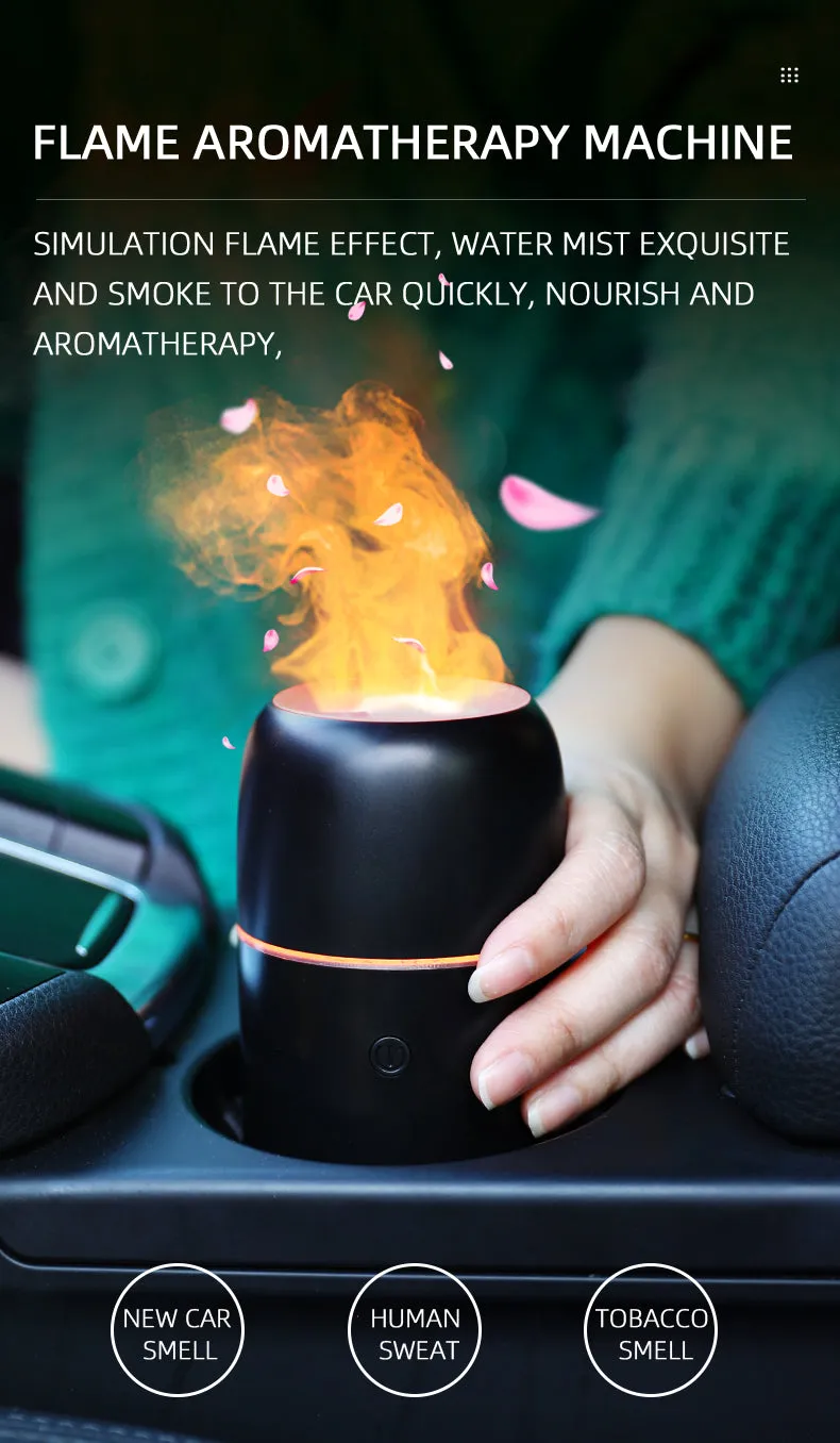 HIVAGI® 3D Flame Humidifier Ultrasonic Nebulizer - Aroma Diffuser with Color Changing LED Lights - Ideal for Home, Gym, Yoga.