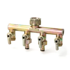 Holman Brass Outlet Manifold 4 Way Tap - Threaded