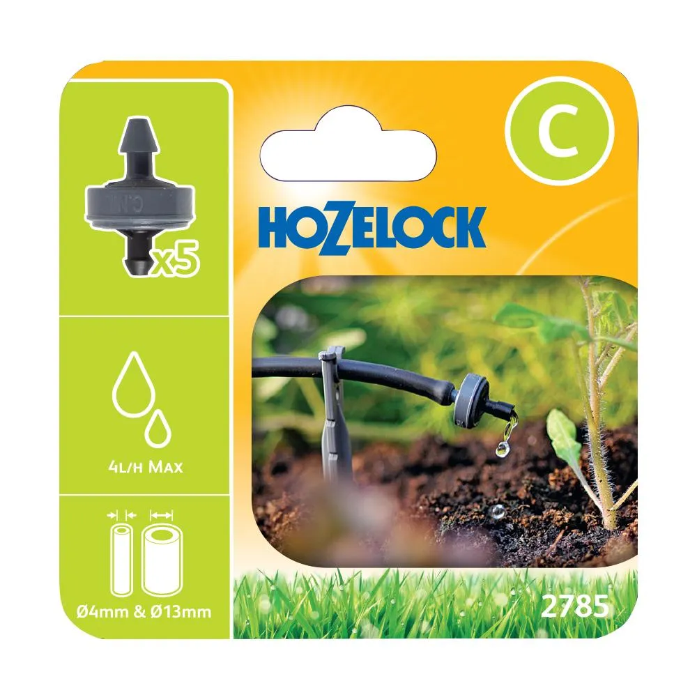 Hozelock 4 LPH End-of-Line PC Dripper (5 Pack) - 2785