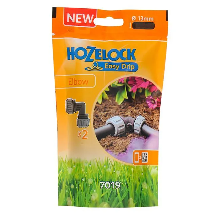 Hozelock Universal Elbow Piece 13mm (2 Pack) - 7019