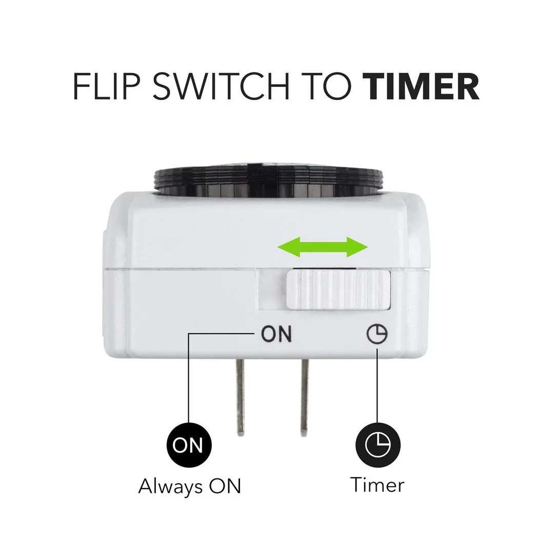 Indoor 24-Hour Mechanical Outlet Timer, 2 Prong