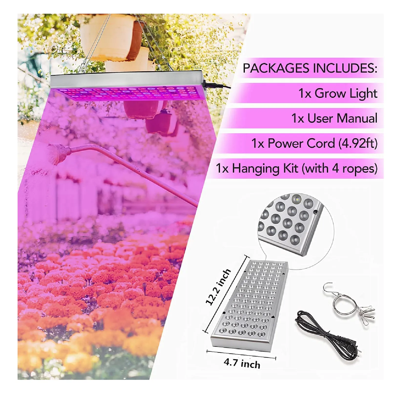 Juhefa LED Grow Lights | Full Spectrum Grow Lamp with IR & UV LED Plant Lights for Indoor Plants