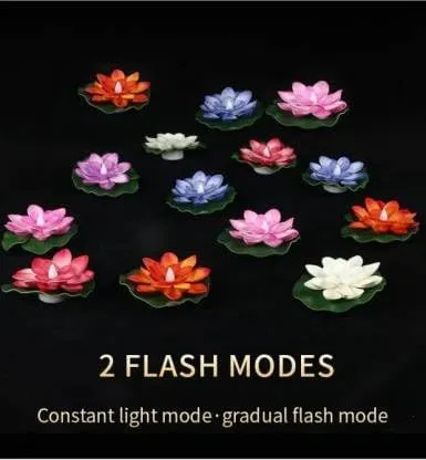 KOMRID Sensor Water Floating Diyas Smokeless Flameless Candles Lotus Flowers Led Tea Light Candle, Diwali Navratri Decoration, Home Decor Items(Pack of 6)