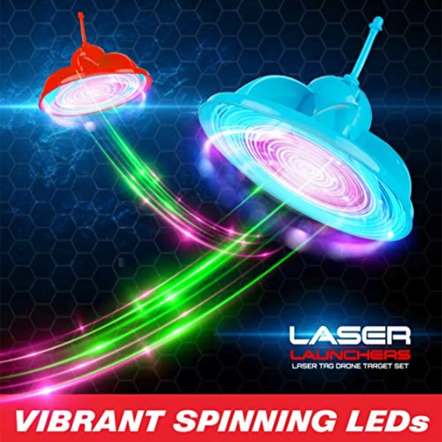Laser Launchers Laser Tag Drone Target Set - 2 Player Pack - Ages 6 