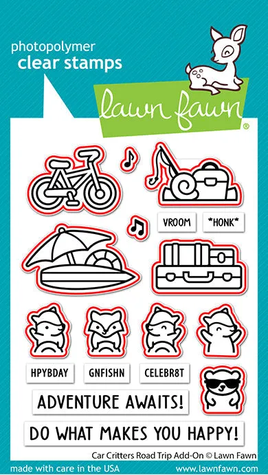 LAWN FAWN: Car Critters | Road Trip Add On | Lawn Cuts Die
