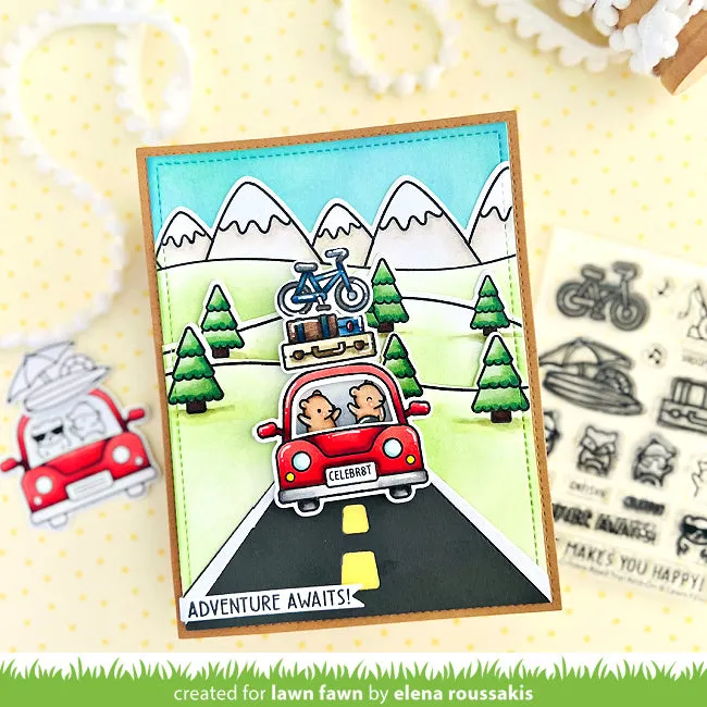 LAWN FAWN: Car Critters | Road Trip Add On | Lawn Cuts Die