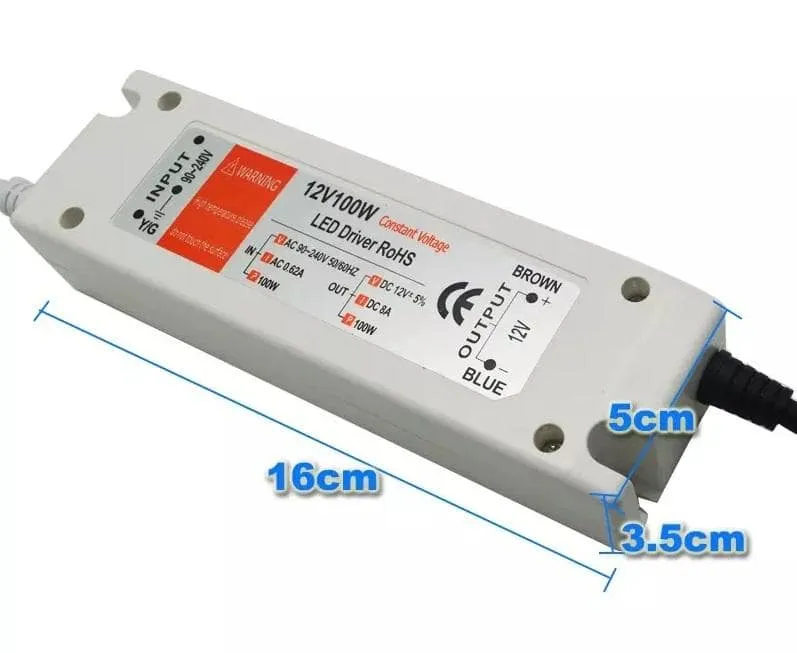 LED Drivers For LED Strip Lights LED Bulbs and LED Fixtures (5 PACK) - 12V - 18W 28W 48W 72W 100W -  90V-240V