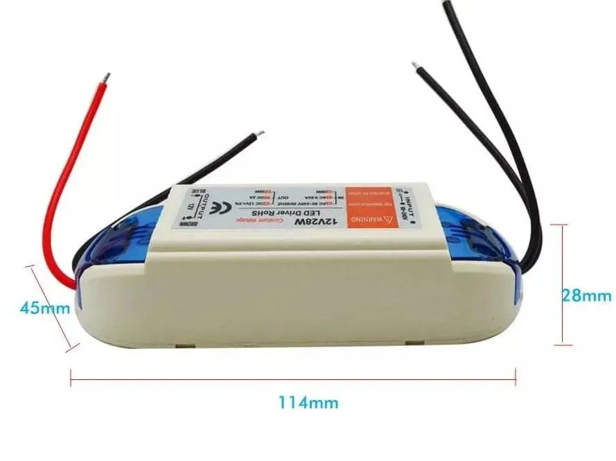 LED Drivers For LED Strip Lights LED Bulbs and LED Fixtures (5 PACK) - 12V - 18W 28W 48W 72W 100W -  90V-240V
