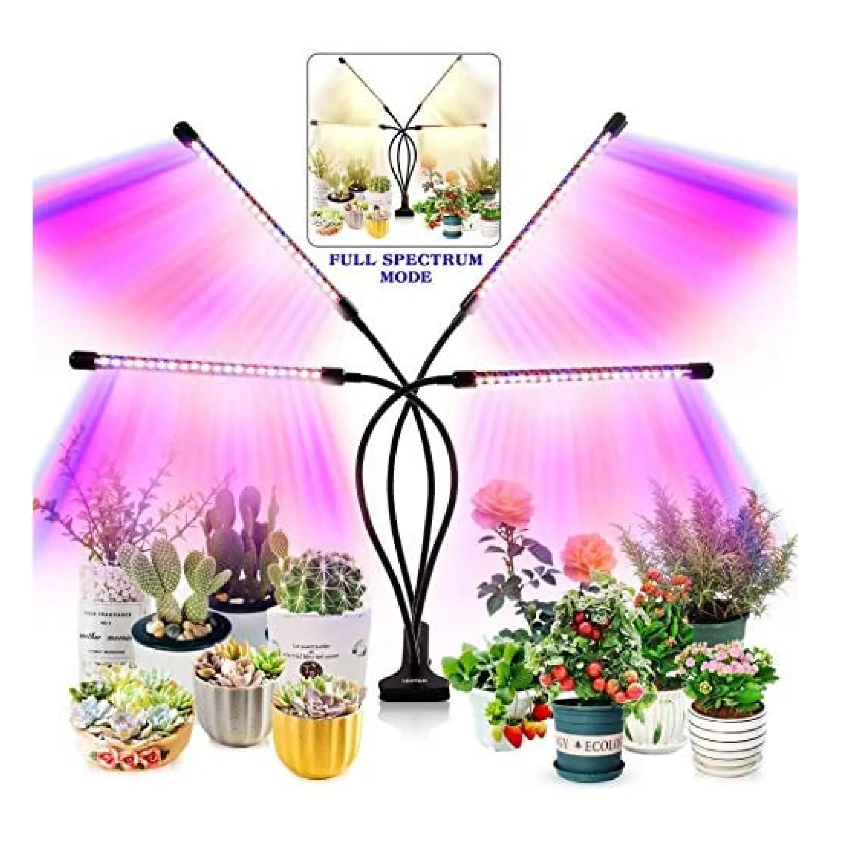 LEOTER Grow Light for Indoor Plants | Upgraded Version 80 LED Lamps with Full Spectrum & Red Blue Spectrum