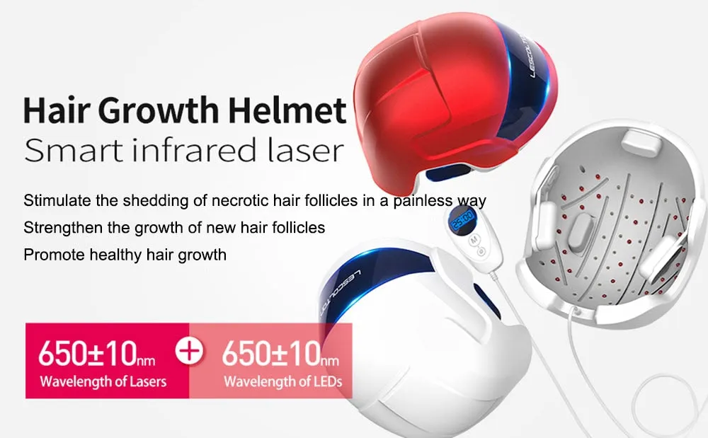 LESCOLTON Hair Growth Helmet Laser Cap Infrared Light LED Helmet Hair Growth Hat Hair Loss Device