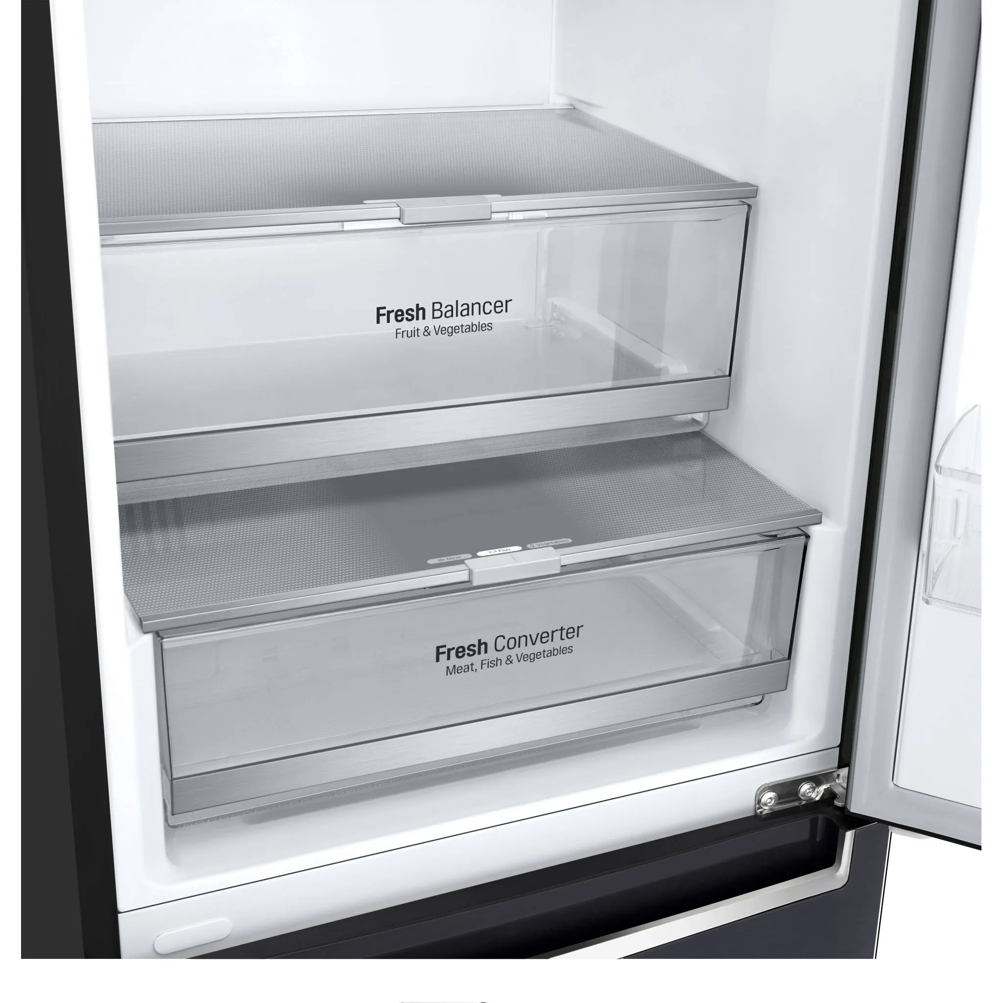 LG Bottom Mount Fridge (LBNC12241P) - Black Stainless
