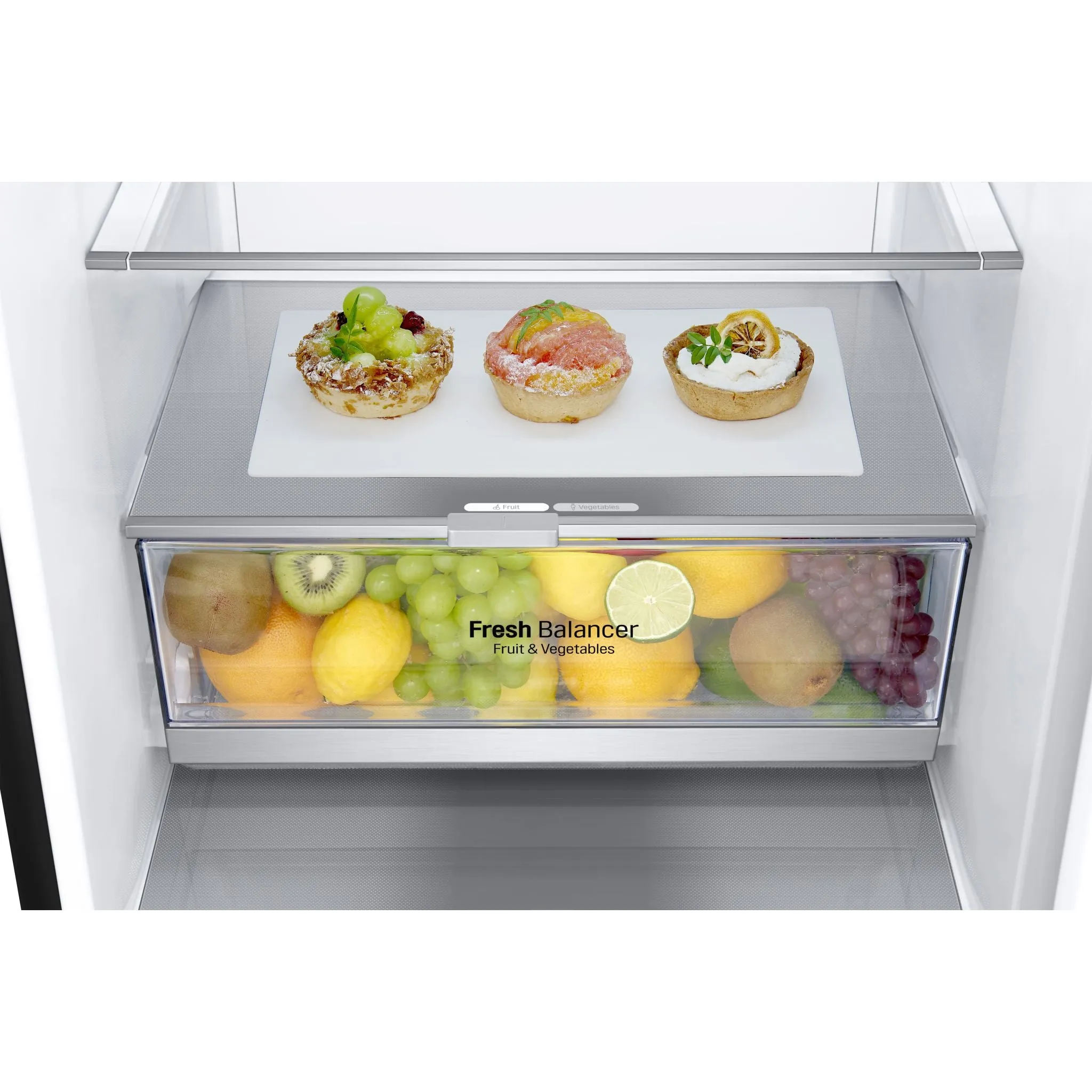 LG Bottom Mount Fridge (LBNC12241P) - Black Stainless