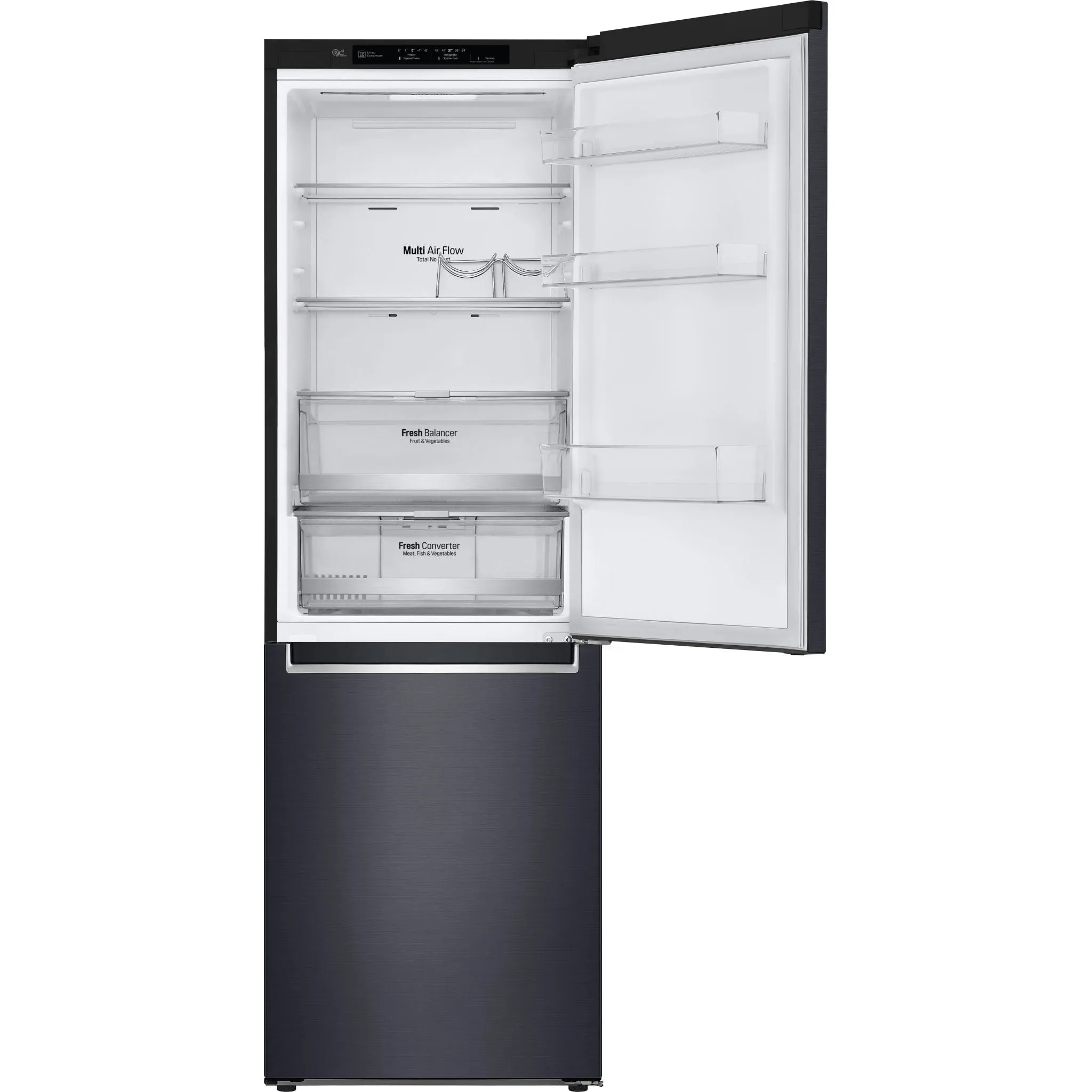 LG Bottom Mount Fridge (LBNC12241P) - Black Stainless