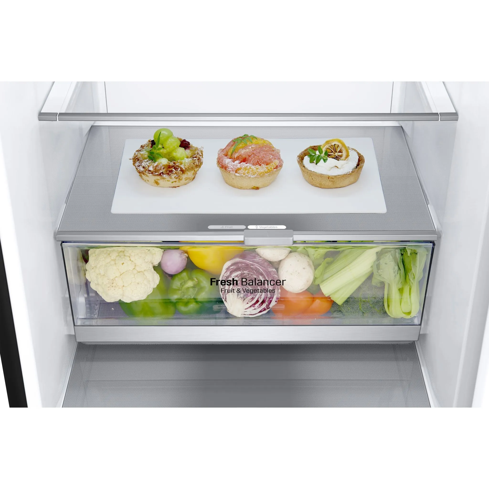 LG Bottom Mount Fridge (LBNC12241P) - Black Stainless